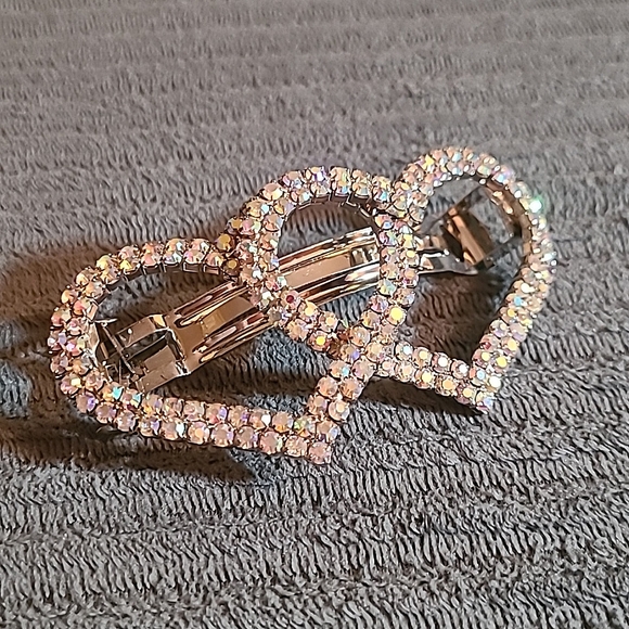 Accessories Nwot Iridescent Entwined Hearts French Barrette Hair Clip